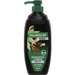 Palmolive Men'S Body Wash Shower Gel 3 In 1 Eucalyptus & Cedar 450mL