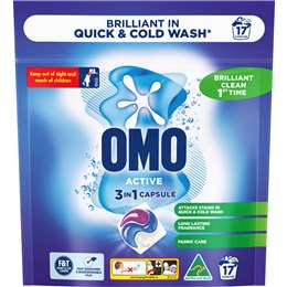 OMO Active Laundry Capsules 3 in 1 17 pack