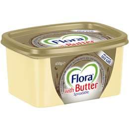 Flora With Butter Spreadable 450g