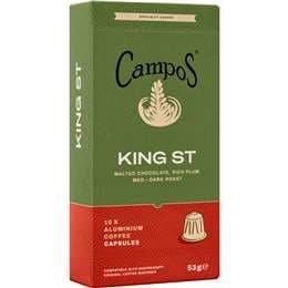 Campos King St Aluminium Coffee Capsules 10 pack
