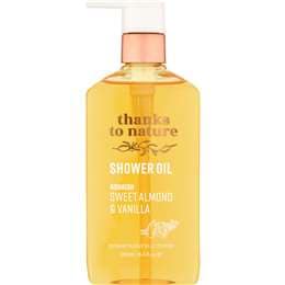 Thanks To Nature Shower Oil Nourish Sweet Almond & Vanilla 250mL