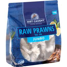 Just Caught Raw Prawns Tail On Jumbo 500g