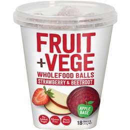 Tasti Fruit + Vege Wholefood Balls Strawberry & Beetroot 18 pack