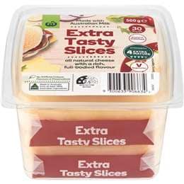 Woolworths Extra Tasty Cheese Slices 500g