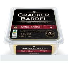 Cracker Barrel Vintage Cheddar Cheese Slices Extra Sharp 250g