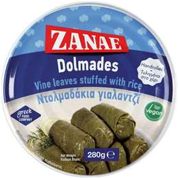 Zanae Dolmades Vine Leaves Stuffed With Rice 280g