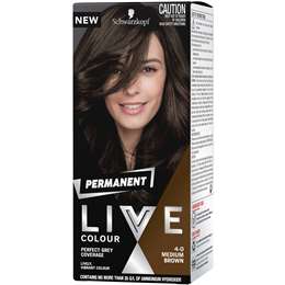 Schwarzkopf Live 4-0 Medium Brown Permanent Hair Dye each