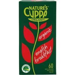 Nature's Cuppa English Breakfast Tea Bags 60 pack