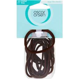 Oscar Orsen Hair Elastic Large Flat Brown 10 pack