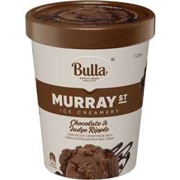 Bulla Murray St Chocolate Fudge Ripple Ice Cream 1L