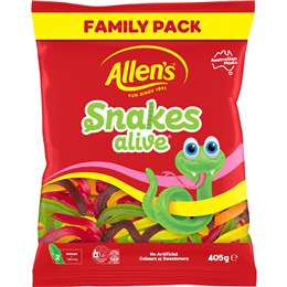 Allen's Snakes Alive Lollies Family Pack 405g