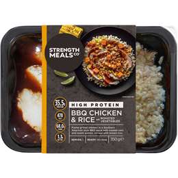 Strength Meals Co BBQ Chicken & Rice With Roasted Vegetables 350g