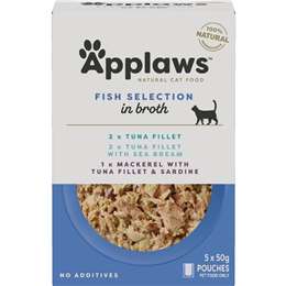 Applaws Fish Selections in Broth Wet Cat Food 50g x 5 pack