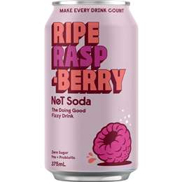 Lo Bros Not Soda Fizzy Drink Raspberry Zero Sugar 375mL