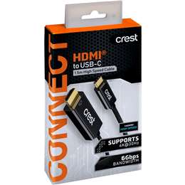 Crest HDMI to USB C High Speed Cable 1.5m each
