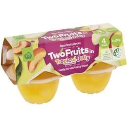 Woolworths Two Fruits In Tropical Jelly 4 pack