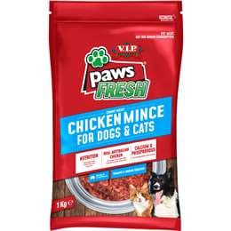 VIP Paws Adult Chilled Fresh Dog & Cat Food Chicken Mince 1kg