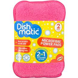 Dishmatic Microfibre Power Pads Scrub & Wipes 2 pack