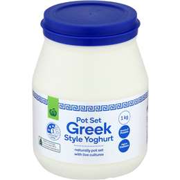 Woolworths Pot Set Greek Style Yoghurt 1kg