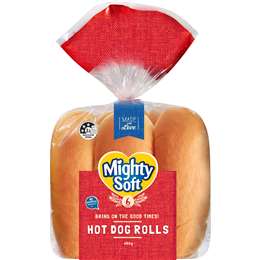 Mighty Soft Hot Dog Rolls 6 pack