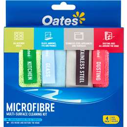 Oates Microfibre Cloth 4 pack