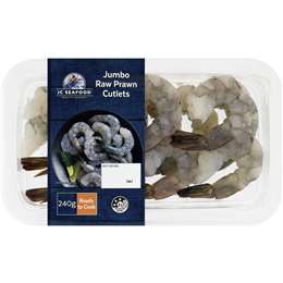 JC Seafood Jumbo Raw Prawn Cutlets 240g