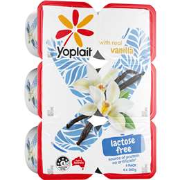 Yoplait Lactose Free Vanilla Yoghurt 160g x 6 pack