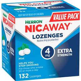 Nicaway Nicotine 4mg Lozenges Extra Strength Mint 132 pack