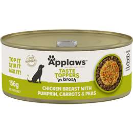 Applaws Taste Toppers In Broth Chicken With Vegetables Wet Dog Food 156g