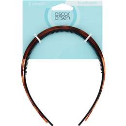 Oscar Orsen Plastic Headband Black & Brown Tortoise 2 pack