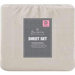 Woolworths Essentials Fitted Sheet Set Double Bed Assorted each