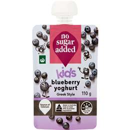 Woolworths No Added Sugar Greek Style Blueberry Yoghurt 110g