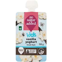 Woolworths No Added Sugar Greek Style Vanilla Yoghurt 110g