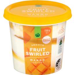 Woolworths Fruit Swirled Mango Yoghurt 720g