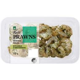 Woolworths Raw Prawns With Garlic & Herb Marinade 220g