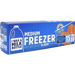 I Was A Milk Bottle Medium Freezer Resealable Slider Bags 15 pack
