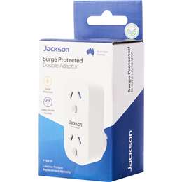 Jackson Surge Protected Double Adaptor - Vertical Style each
