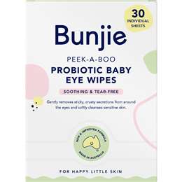 Bunjie Probiotic Baby Eye Wipes Soothing & Tear-Free 30 pack