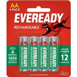 Eveready Rechargeable AA Batteries 4 pack