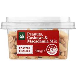 Woolworths Snack Pot Peanuts Cashews & Macadamia Mix 180g