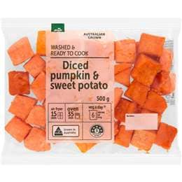 Woolworths Diced Pumpkin & Sweet Potato 500g