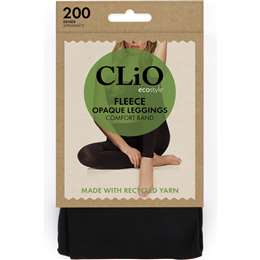 Clio Fleece Opaque Leggings 200 Denier Black Small-Medium each