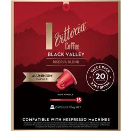 Vittoria Black Valley Riserva Blend Capsules 20 pack