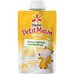 Yoplait Petit Miam Kids Yoghurt Pouch Banana 70g