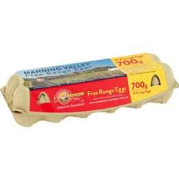 Manning Valley 12 Extra Large Free Range Eggs 700g