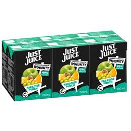Just Juice Paradise Punch Poppers 200mL x 6 pack
