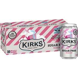 Kirks Creaming Soda Sugar Free Soft Drink Cans 375mL x 10 pack