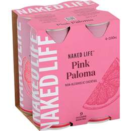 Naked Life Pink Paloma Non-Alcoholic Cocktail 250mL x 4 pack