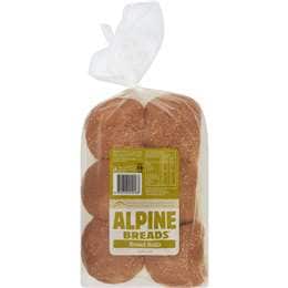 Alpine Breads Bread Rolls Crusty Round 6 pack