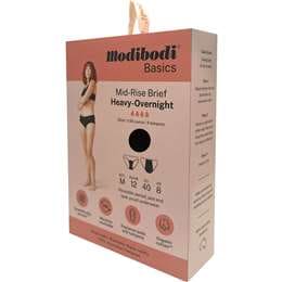Modibodi Mid Rise Period Underwear Heavy - Overnight Size 12 each